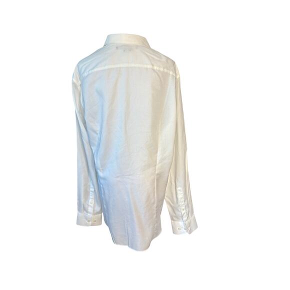Perry Ellis Slim Fit Stain Resistant White Button Up Shirt XL Corpcore Party NWT - Picture 9 of 12